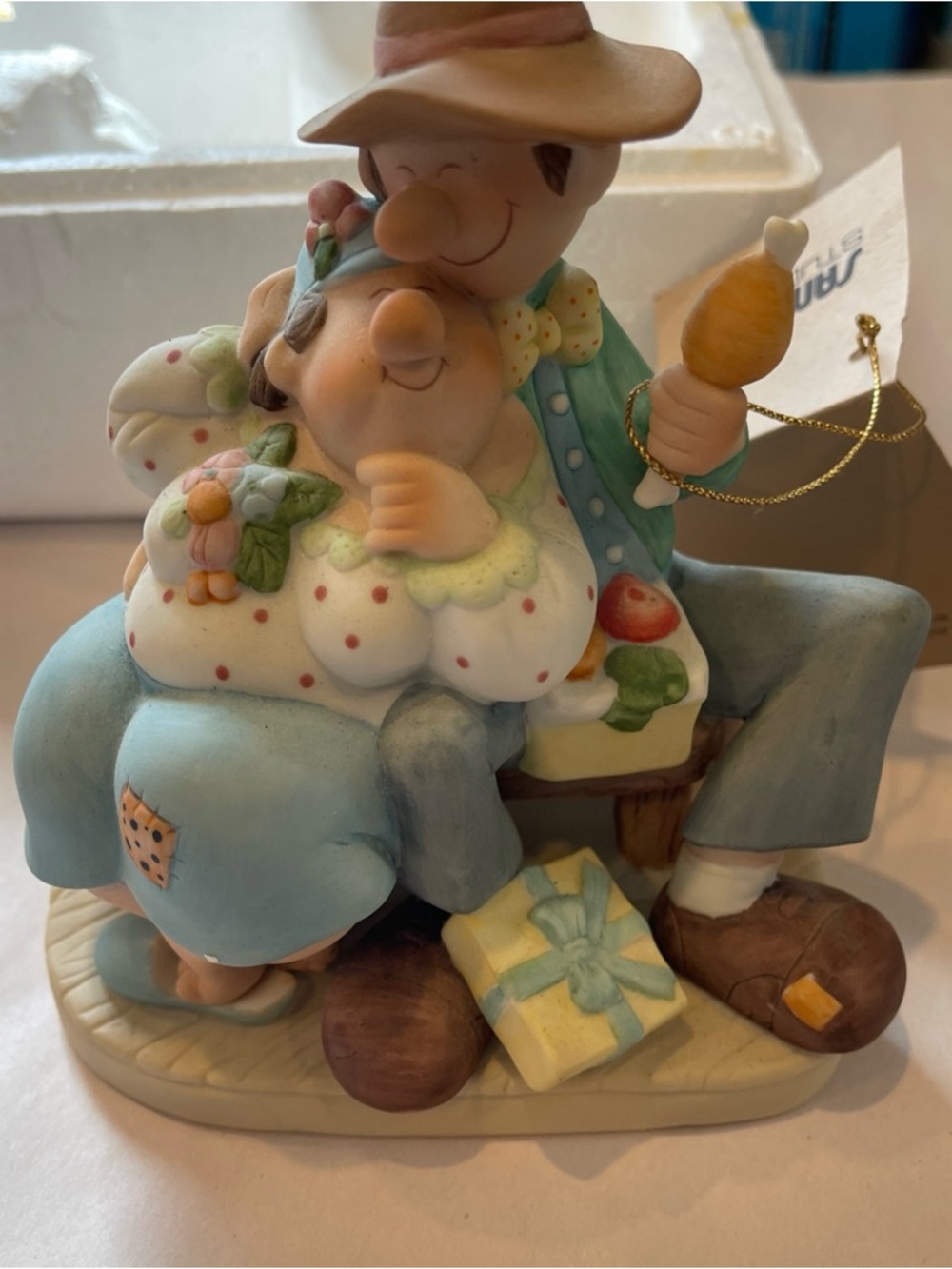 McCoon's County Box Social 6" Figurine Porcelain 1986 Sam Butcher Vintage Signed